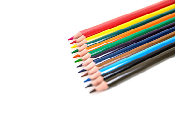 color pencils isolated on white background.