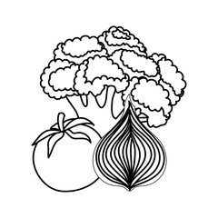 fresh vegetables nature isolated icons