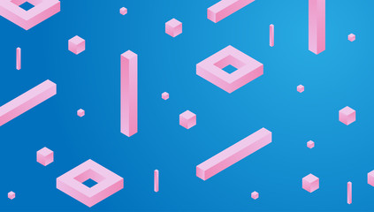 Abstract geometric background. 3d gradient forms composition. Landing page design template