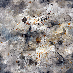  Seamless pattern abstract background surface stone, smoke, fog. Hand drawn watercolor.