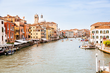 Obraz premium Beautiful view on famous Grand Canal with Basilica di Santa Maria della Salute in Venice, Italy