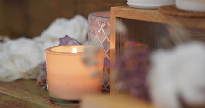 Aroma candle decoration at home