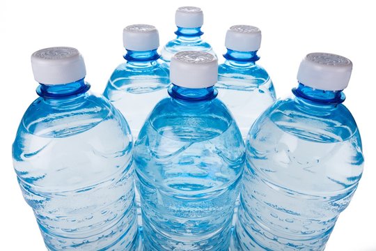 Six Water Bottles - Close Up