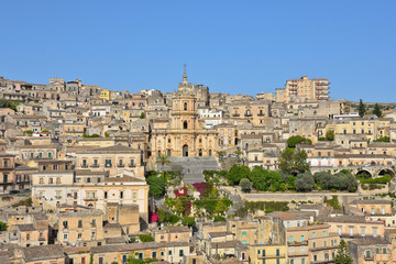 Naklejka premium Holidays in the old town of Modica, Sicily, a UNESCO World Heritage Site.