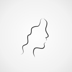 woman face profile icon vector