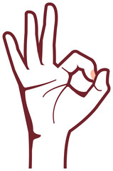 Female hand gesture (hand sign) vector illustration / ok sign 
