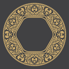 Circular baroque vector ornament.