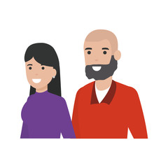 Fototapeta premium Couple of woman and man cartoon design
