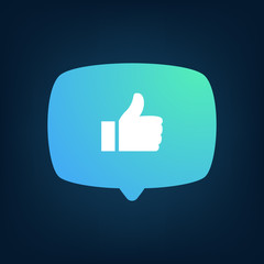Obraz premium Social media icon. Thumb up bubble illustration for social networks