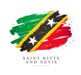 Flag of Saint Kitts and Nevis. Vector illustration on a white background.