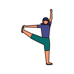 Girl doing yoga pose vector design