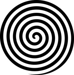  Hypnosis Spiral, concept for hypnosis, unconscious, chaos, extrasensory perception, psychic, stress, strain, optical illusion, headache, migraine. Black and white.