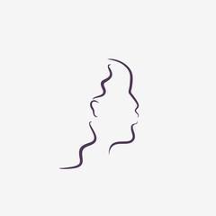 face of a woman line illustration vector