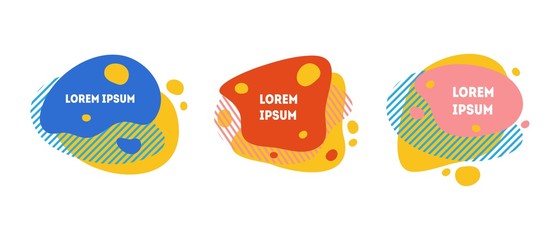 Vector abstract geometric shapes. Trendy color elements for minimal banner, logo, social post.