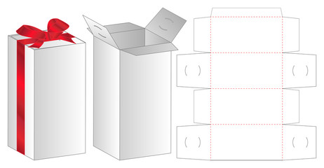 Gift Box packaging die cut template design. 3d mock-up