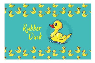 rubber duck pattern with lots of yellow funny ducks
