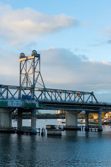 Obraz premium Morning sunlight on Ryde Bridge in the morning.