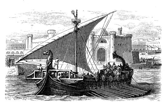 The Phoenicians were the master of the Mediterranean maritime traffic and their ships were built with the best techniques of the past
