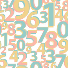 Colorful numbers vector seamless background