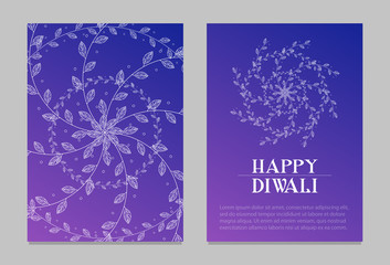 Diwali Hindu festival greeting card with modern elements. Happy Diwali vector template illustation