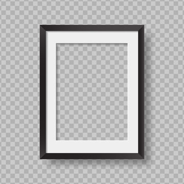 Realistic photo frame mockup isolated. Poster template for your presentations
