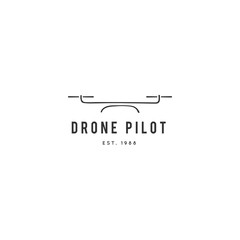 Drone, remote sensing application. Hand drawn vector logo template. - 286484700