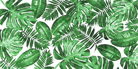 Trendy tropical leaves decoration