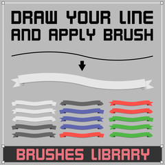 Set of Vector Ribbons or Flags Brushes For Adobe Illustrator - EPS10 file version