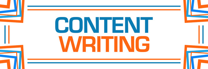Content Writing Blue Orange Random Borders Horizontal 