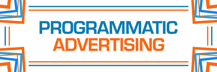 Fototapeta premium Programmatic Advertising Blue Orange Random Borders Horizontal 
