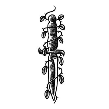 flower dagger art