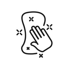 wipe with a rag - minimal line web icon. simple vector illustration. concept for infographic, website or app.