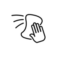 wipe with a rag - minimal line web icon. simple vector illustration. concept for infographic, website or app.