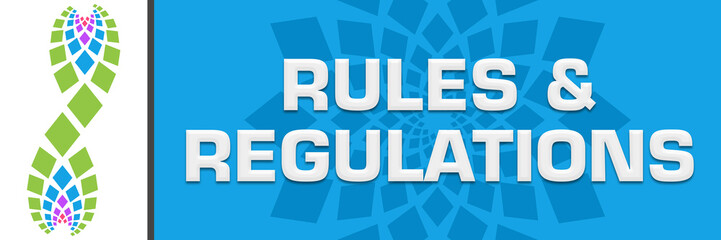 Rules And Regulations Blue Circular Green Element Horizontal 