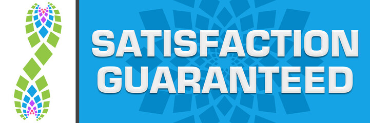 Satisfaction Guaranteed Blue Circular Green Element Horizontal 