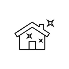 clean house - minimal line web icon. simple vector illustration. concept for infographic, website or app.
