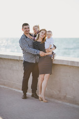 Happy family spending time together outdoors.