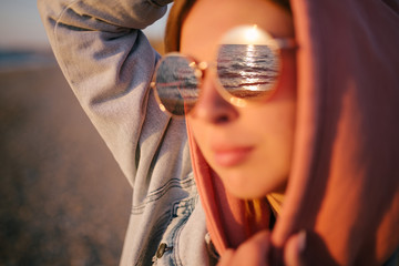 Happy woman at the beach