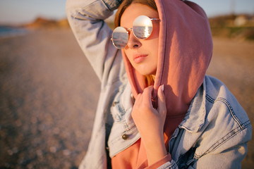 Happy woman at the beach