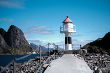 Fototapeta na wymiar Lighthouse in Norway. Collection lighthouses