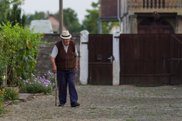 Old Man with Walking Stick