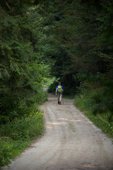 Man Hiking in Nature. Mountain Hiking