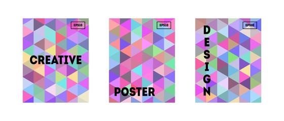 Set of three abstract covers. Modern poster design template