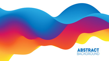 Futuristic 3D wavy background. Abstract vector illustration with dynamic effect