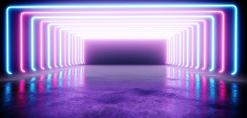 3d rendering of neon background.