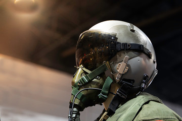 clothing for pilots or Fighter pilot suit on black background