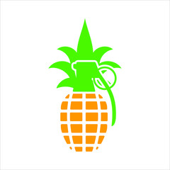 Grenade and Pineapple icon. Vector logo. - 286489967