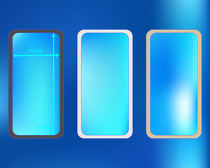Mesh, azure colored phone backgrounds kit.