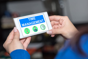 Time management concept on a smartphone