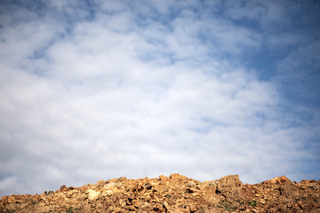 landscape with blue sky and clouds